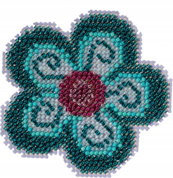 Springtime Beaded Ornament: Aqua Flower Kit by Mill Hill