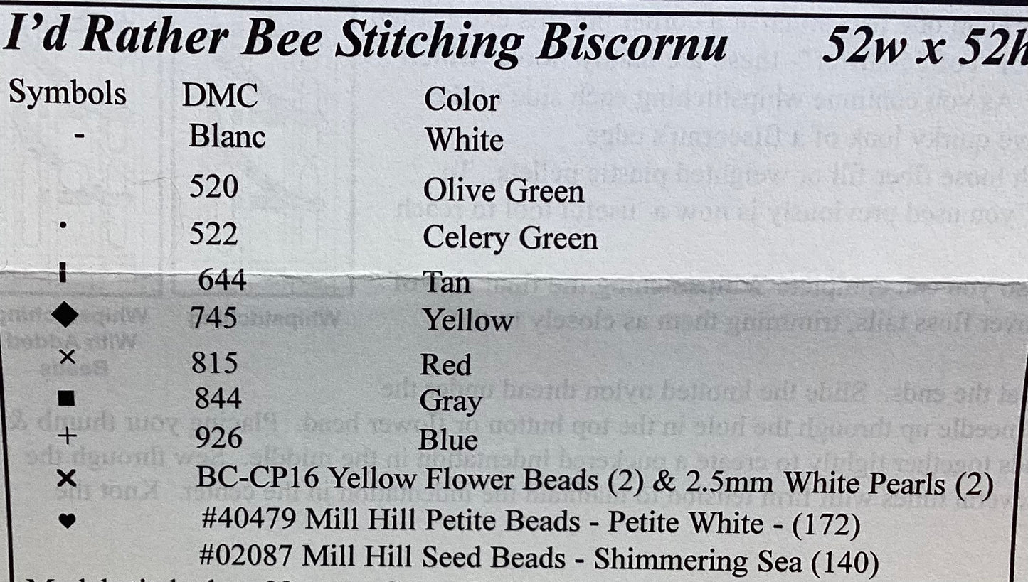 I’d Rather Bee Stitching Biscornu Pincushion by The Sweetheart Tree