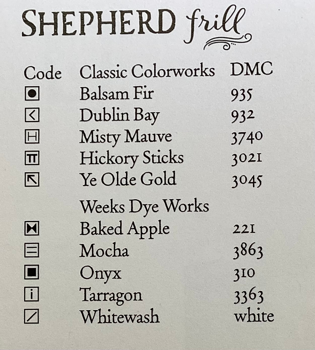 Shepherd Frill by Heart in Hand Needleart