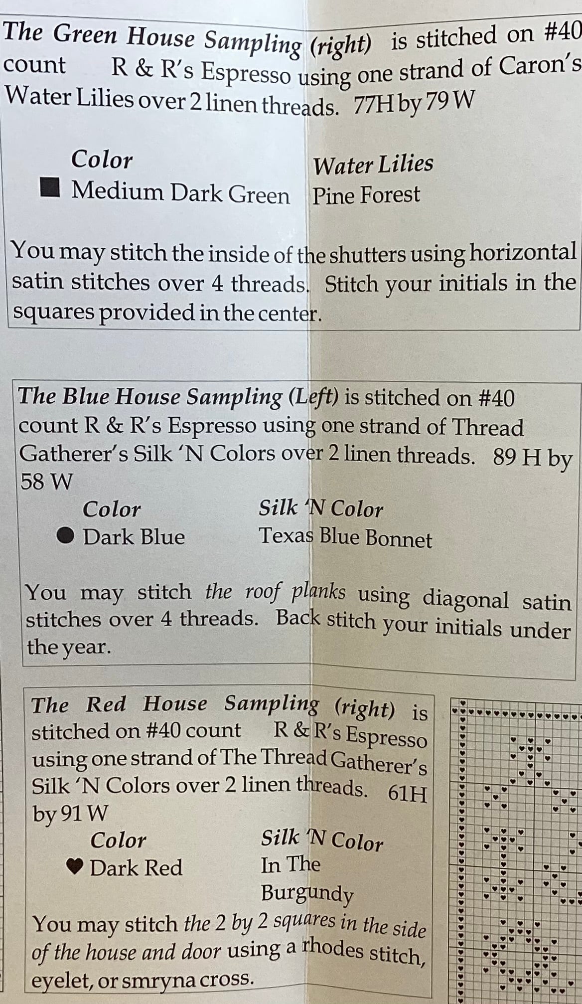 3 House Samplings by The Workbasket