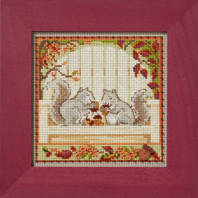 Nutty Squirrels: Buttons & Beads, Autumn Series Kit 2024 by Mill Hill