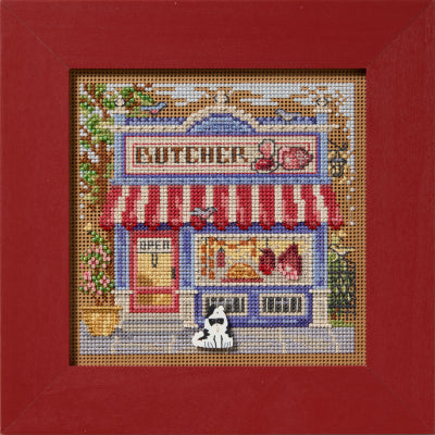 Buttons & Beads Spring Series 2025: Main Street Butcher Shop Kit By Mill Hill