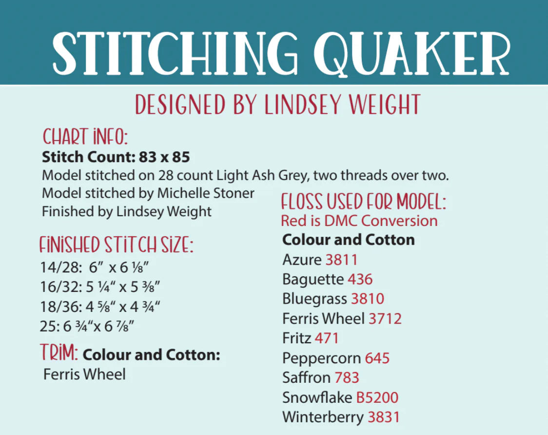Stitching Quaker by Primrose Cottage