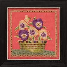 Pansies: Blooms and Blossoms Kit By Mill Hill