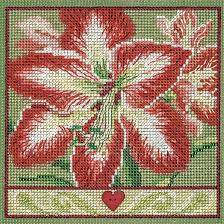 Amaryllis: Buttons & Beads, Winter Series Kit By Mill Hill