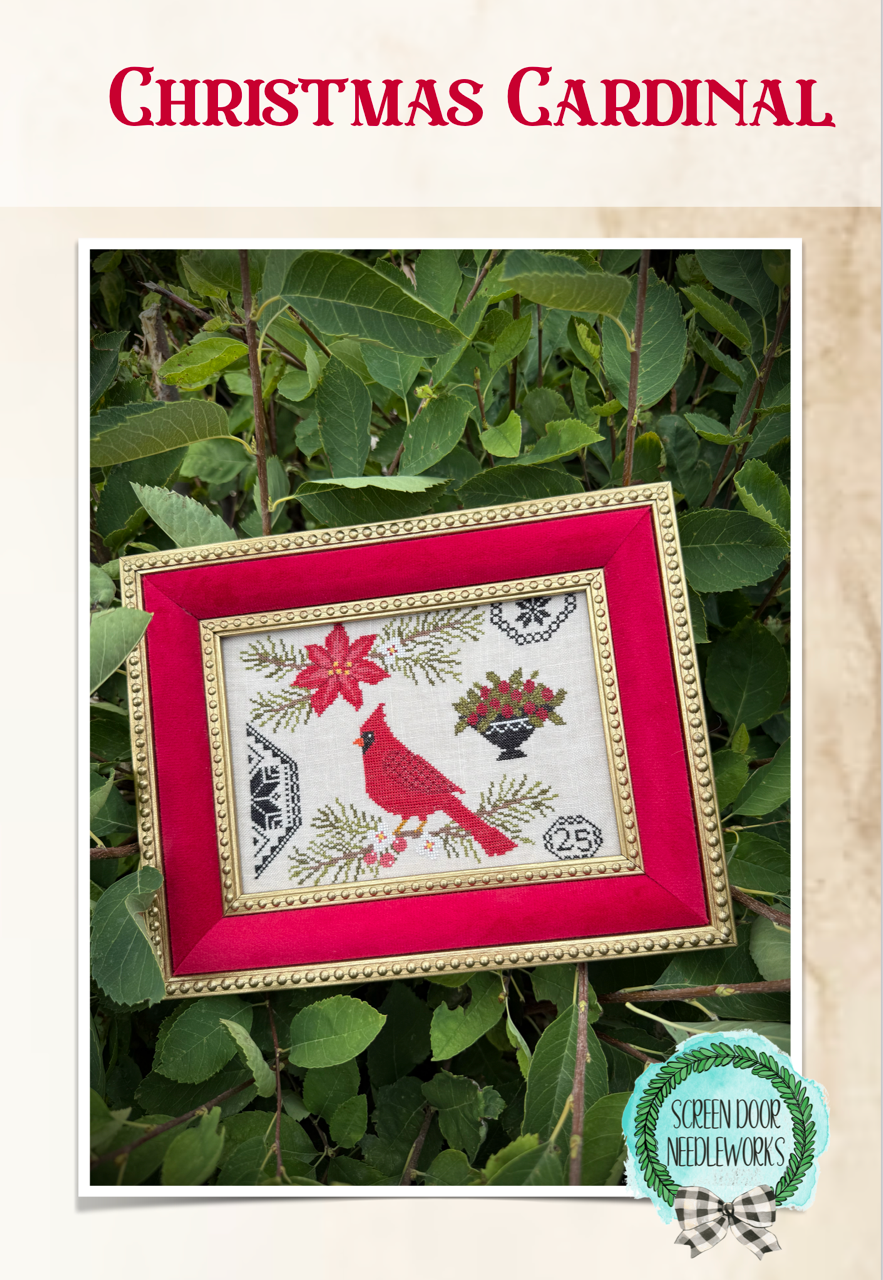 PREORDER! Christmas Cardinal by Screen Door Needleworks