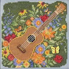 Festive Guitar: Buttons & Beads, Spring Series Kit By Mill Hill