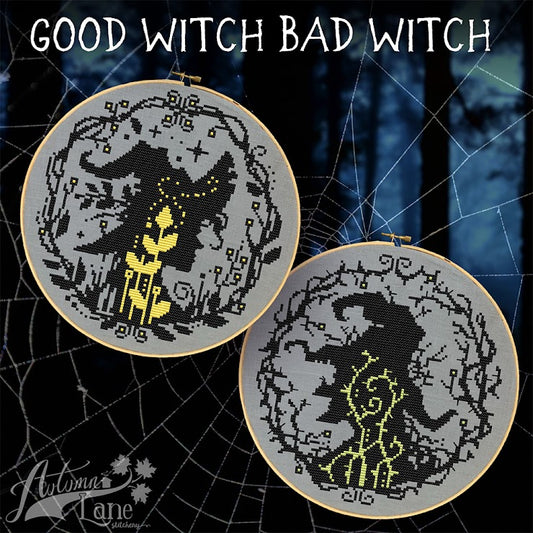 Good Witch Bad Witch By Autumn Lane Stitchery