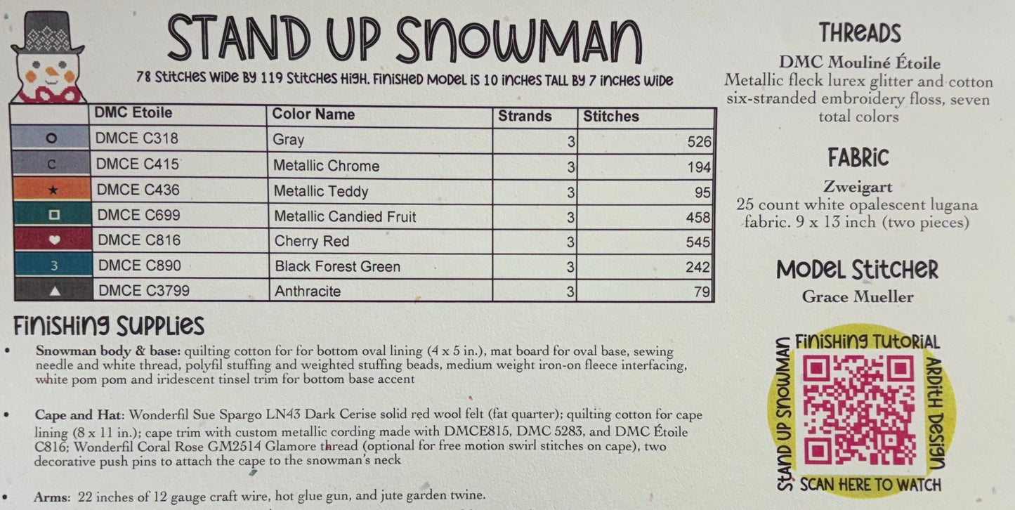 Stand Up Snowman by Ardith Design