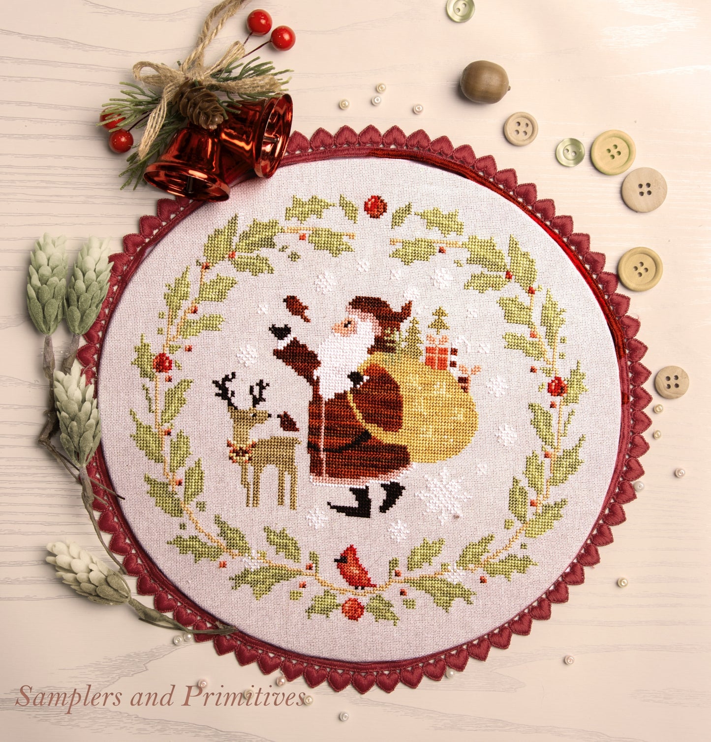 PREORDER! Santa and Friends by Samplers and Primitives