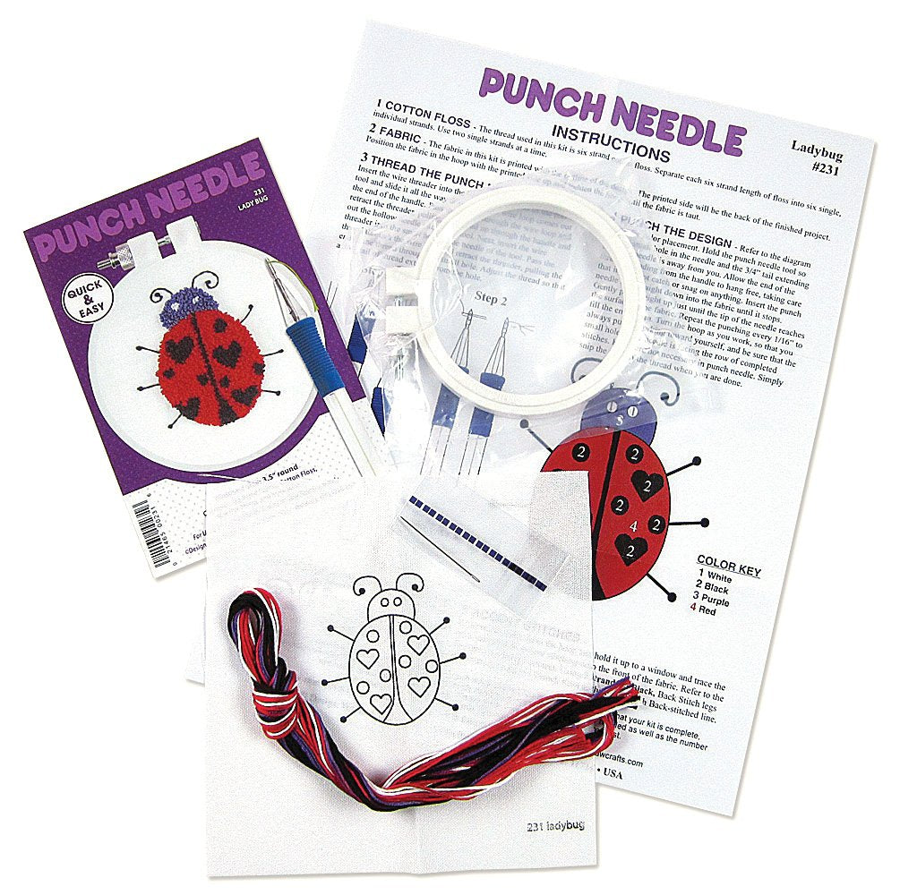 Lady Bug Punch Needle Kit