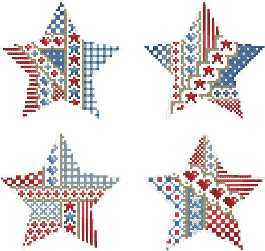 Crazy Patriotic Stars by Kitty & Me Designs