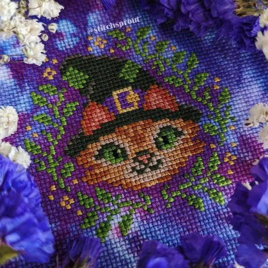 Herbal Witch Cat by StitchSprout Cross Stitch