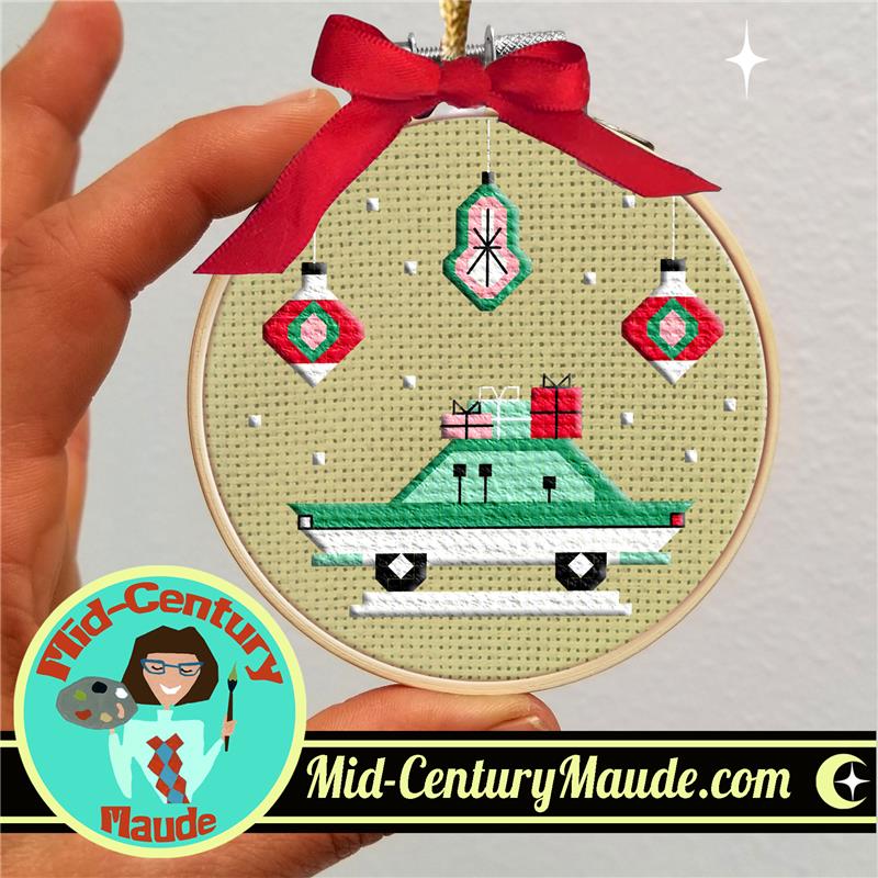 Retro Car Christmas Ornament 1 by Mid-Century Maude