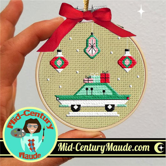 Retro Car Christmas Ornament 1 by Mid-Century Maude