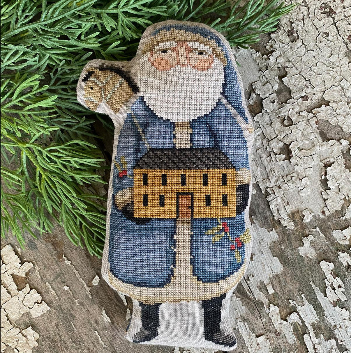 Blue Coat Santa by Teresa Kogut