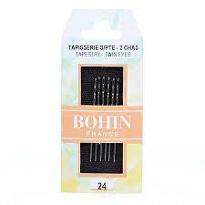 Bohin 6 Pack Size 24 Twin Eye Tapestry Needles