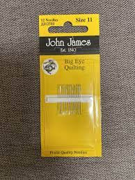 John James 12 Pack Big Eye Quilting Size 11 Needles