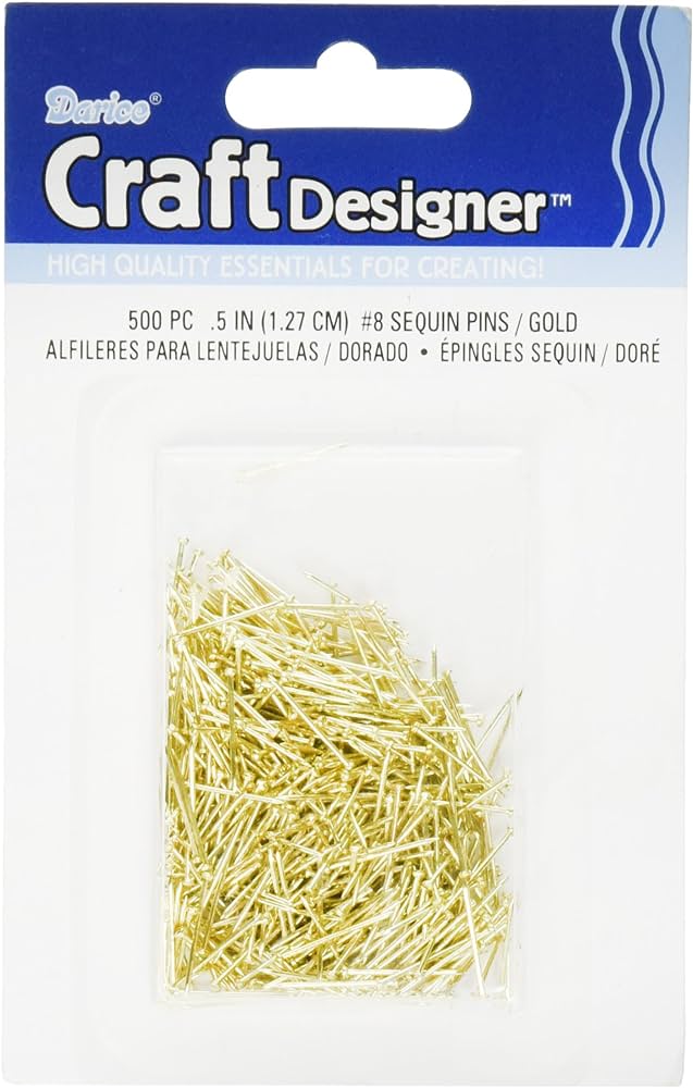 Darice 500 Piece Gold #8 Sequin Pins