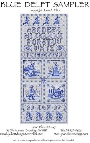 Blue Delft Sampler by Joan Elliott Design