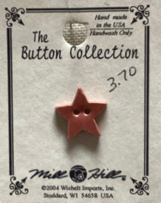 Small, Cinnaberry, Star Handmade Button by Mill Hill