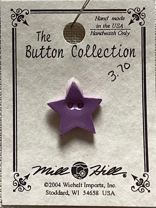 Small, Lilac, Star Handmade Button by Mill Hill