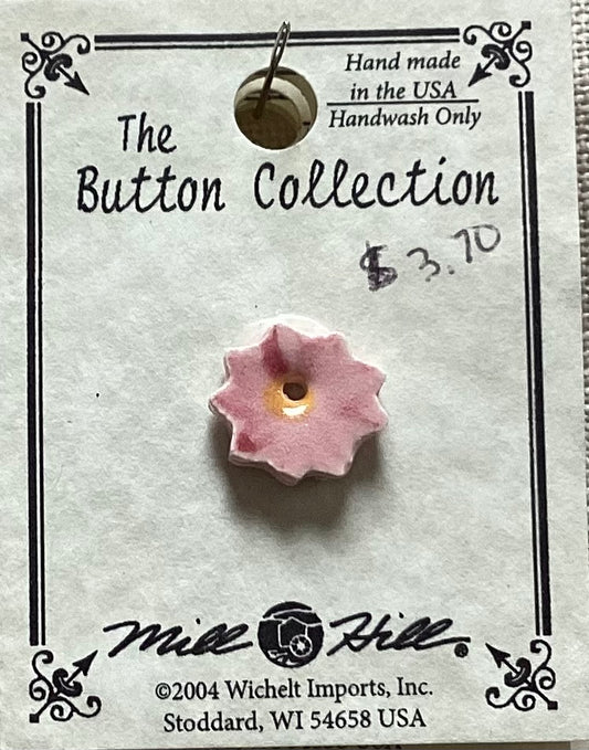 Pink Spring Flower Button by Mill Hill