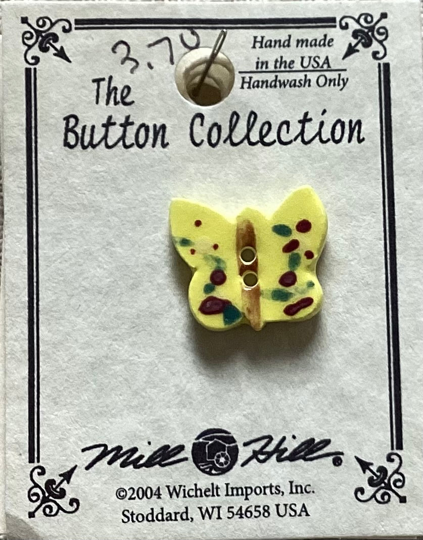 Yellow Butterfly Button by Mill Hill