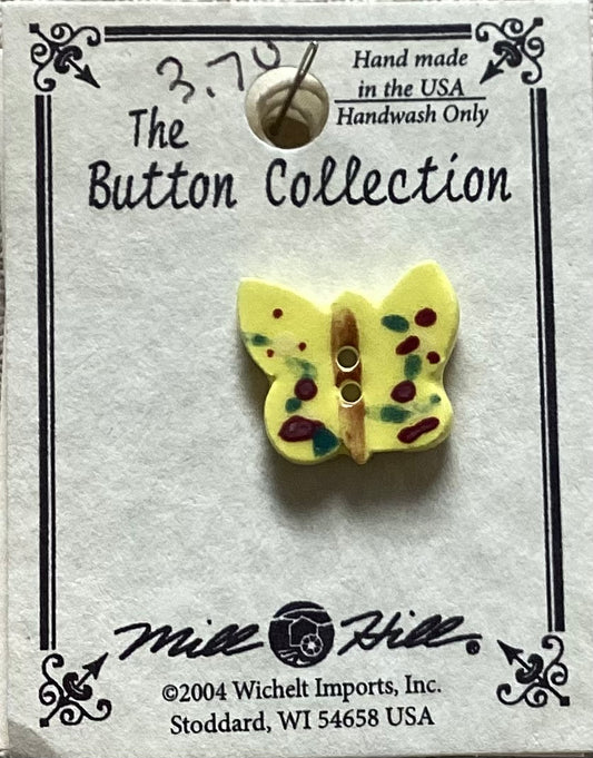 Yellow Butterfly Button by Mill Hill