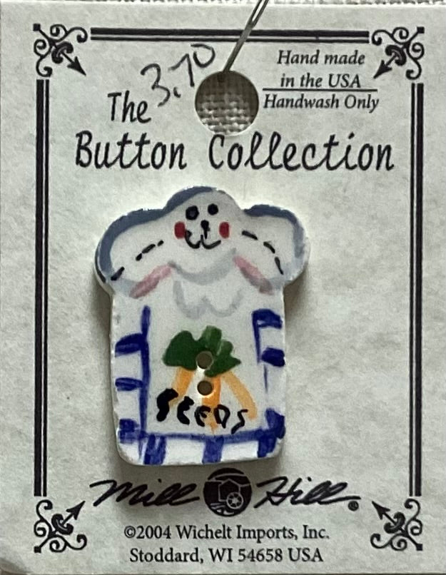 Bunny Seed Packet Button by Mill Hill