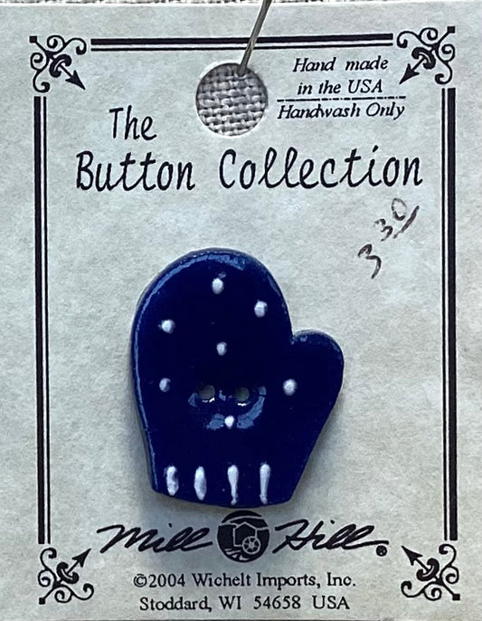 Navy Mitten Button by Mill Hill