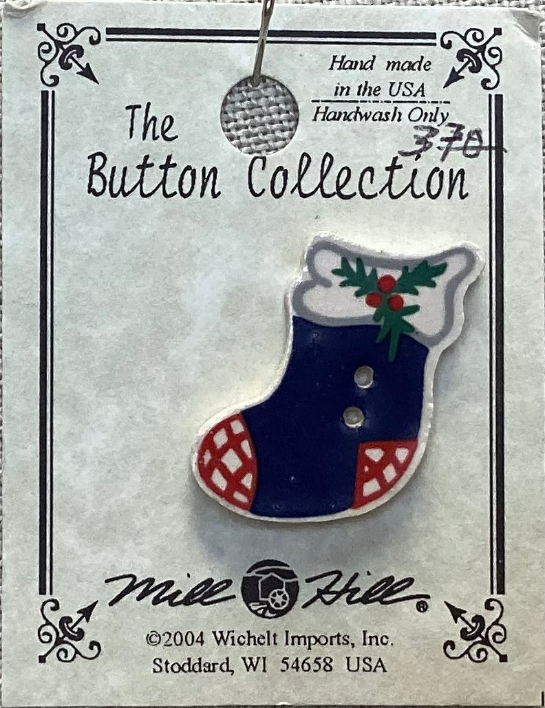 Blue Stocking Button by Mill Hill