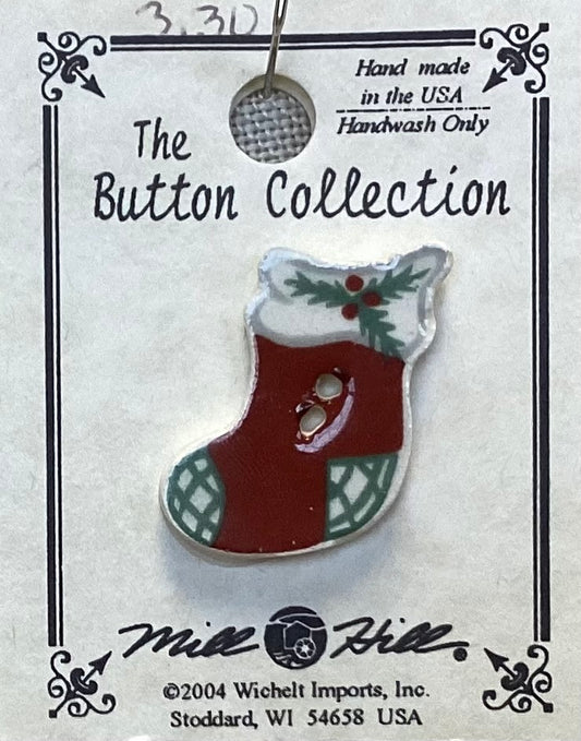 Red Stocking Button by Mill Hill