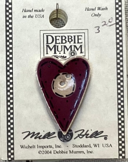 Folk Heart with Buttons Debbie Mumm Button by Mill Hill