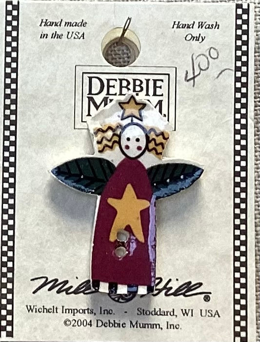 Polka Dot Garden Angel Debbie Mumm Button by Mill Hill