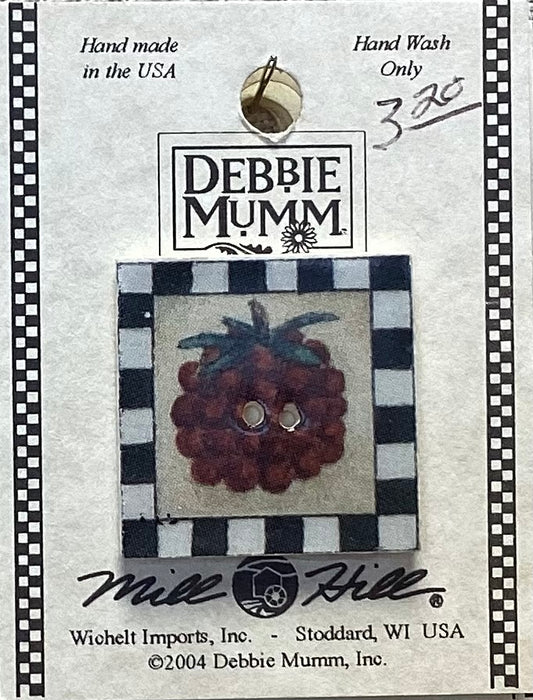 Raspberry Square Stamp Debbie Mumm Button by Mill Hill