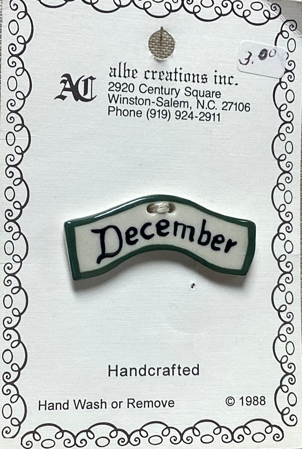 December Button by Albe Creations Inc.