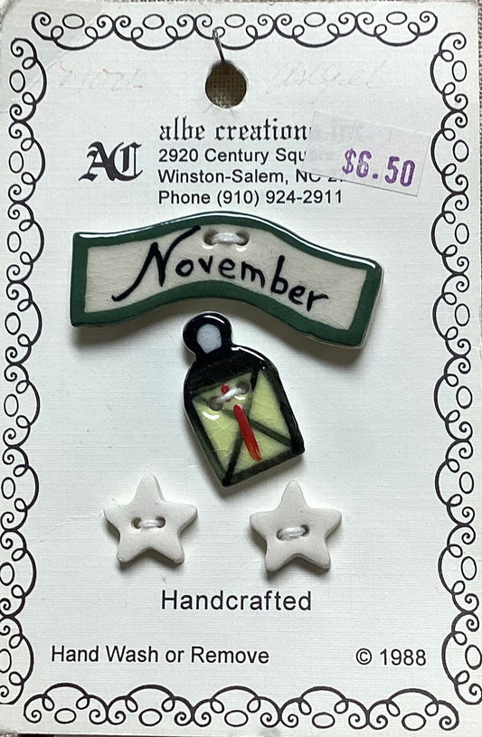 November Button Set by Albe Creations Inc.