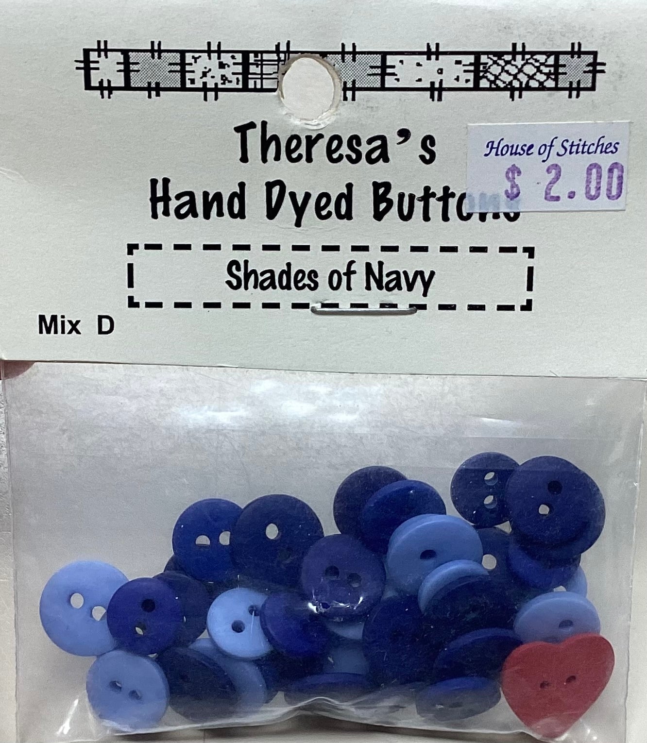 Shades of Navy Buttons by Theresa’s Hand Dyed Buttons