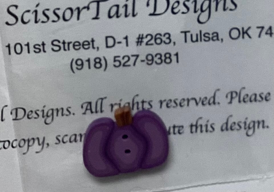 Purple Pumpkin Pin Keeps by ScissorTail Designs