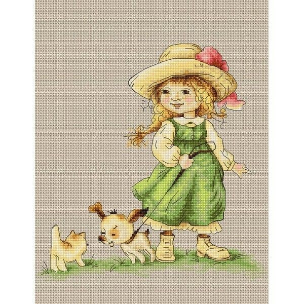 Sarah’s Eventful Dog Walk by Lena Lawson Needlearts