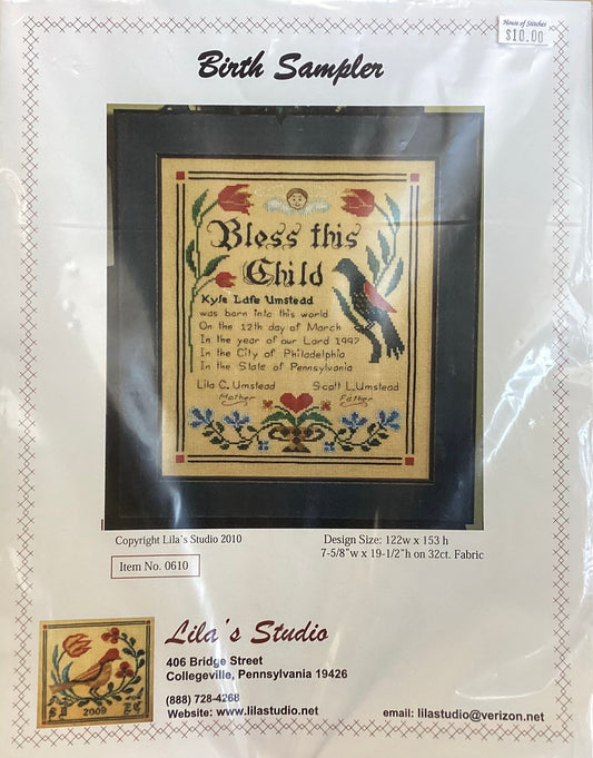 Birth Sampler by Lila’s Studio
