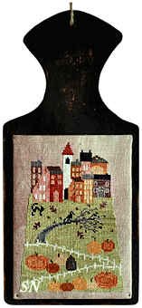 Hilltop Village in Fall by Thistles