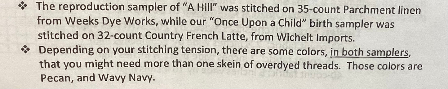 Once Upon A Child and A Hill 1835 by The Marking Samplar