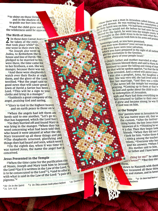 Christmas Tapestry Bookmark By Sweet Wing Studio