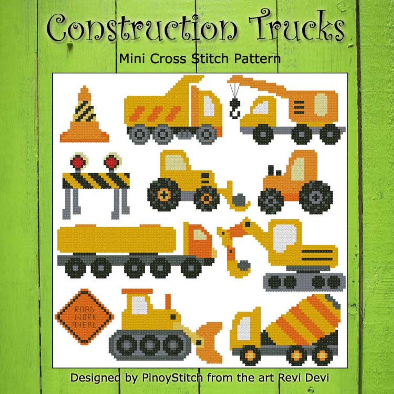 Construction Trucks Sampler by  Pinoy Stitch