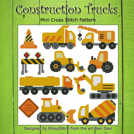 Construction Trucks Sampler by  Pinoy Stitch