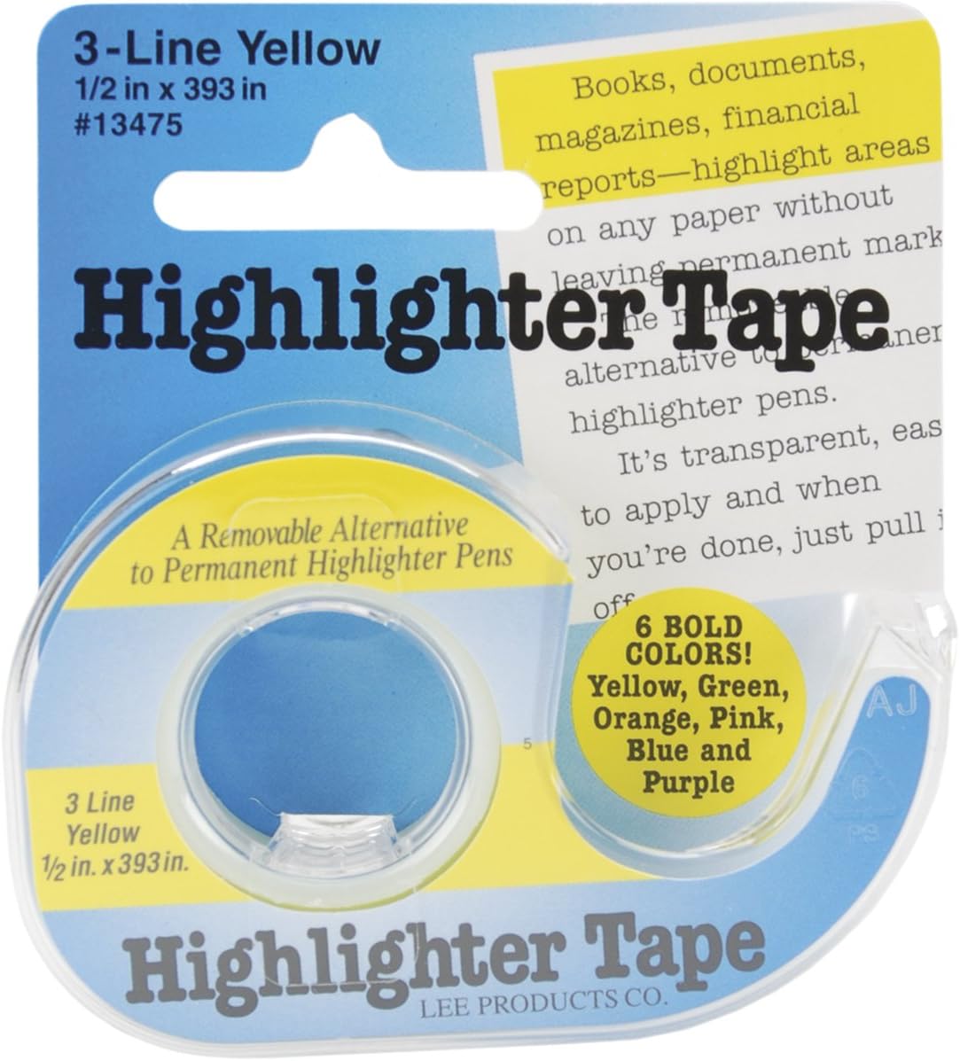 3-Line Highlighter Tape, Yellow
