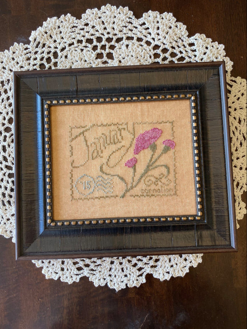 Floral Postcard: January by From the Heart - NeedleArt by Wendy