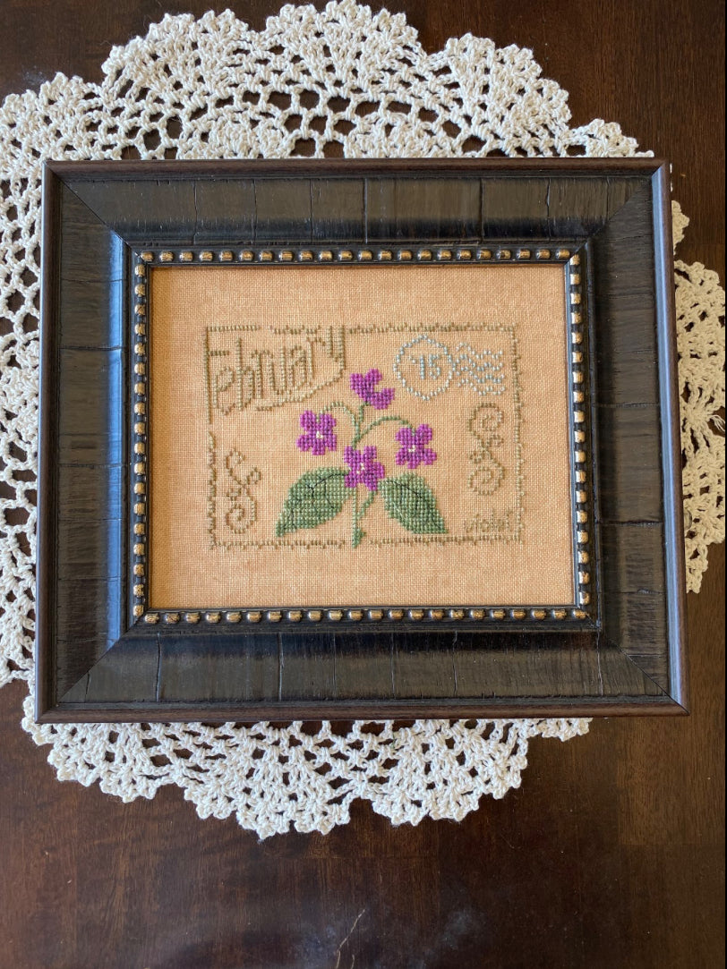Floral Postcard: February by From the Heart - NeedleArt by Wendy